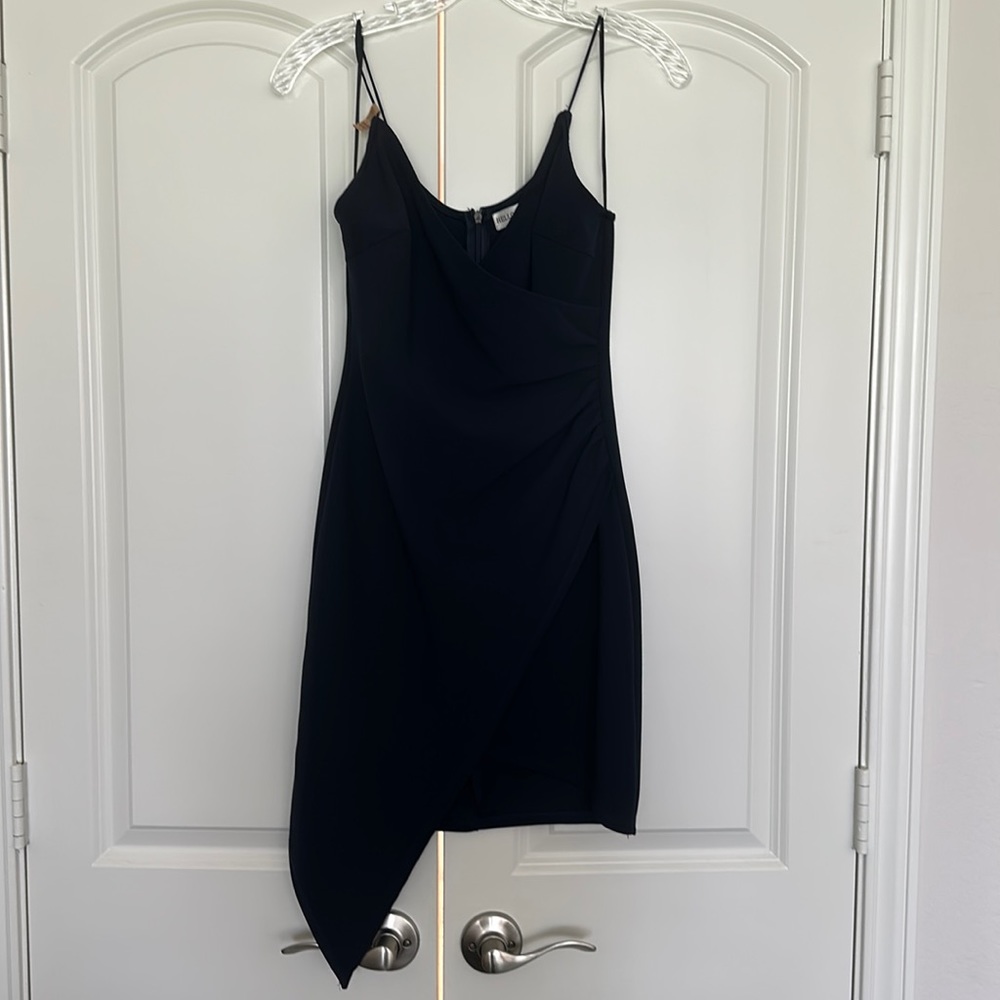 Navy blue asymmetrical dress